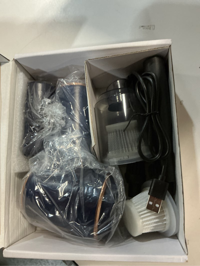 Condition photo showing Good Condition for KMM Handheld Car Vacuum Cleaner, 9000Pa Vacuum Cleaner and Air Duster, 120W High Power Hand Held Vacuum with LED Light and Multi-Nozzles for Car, Home, Office, Pet Blue