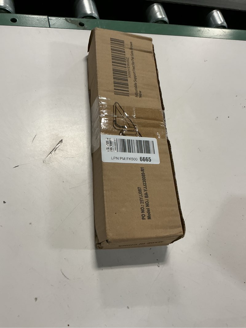 Condition photo showing New/Like New for Support Feet for Pet Gate (Updated Version), Pet Gate Metal Support Feet Set of 2 for Extra Wide Foldable Dog Gate, Easy to Install, A Pair of Safety Fence Feet for Wooden Dog Gate, Brown Adjustable Dark Brown