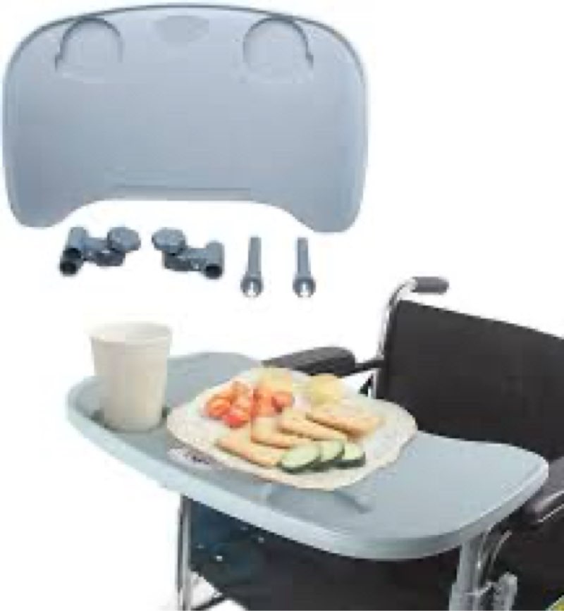 Wheelchair Tray Table - Removable Wheelchair Desk Lap Board Eating Aid for Nursing Patient, Fits Whe