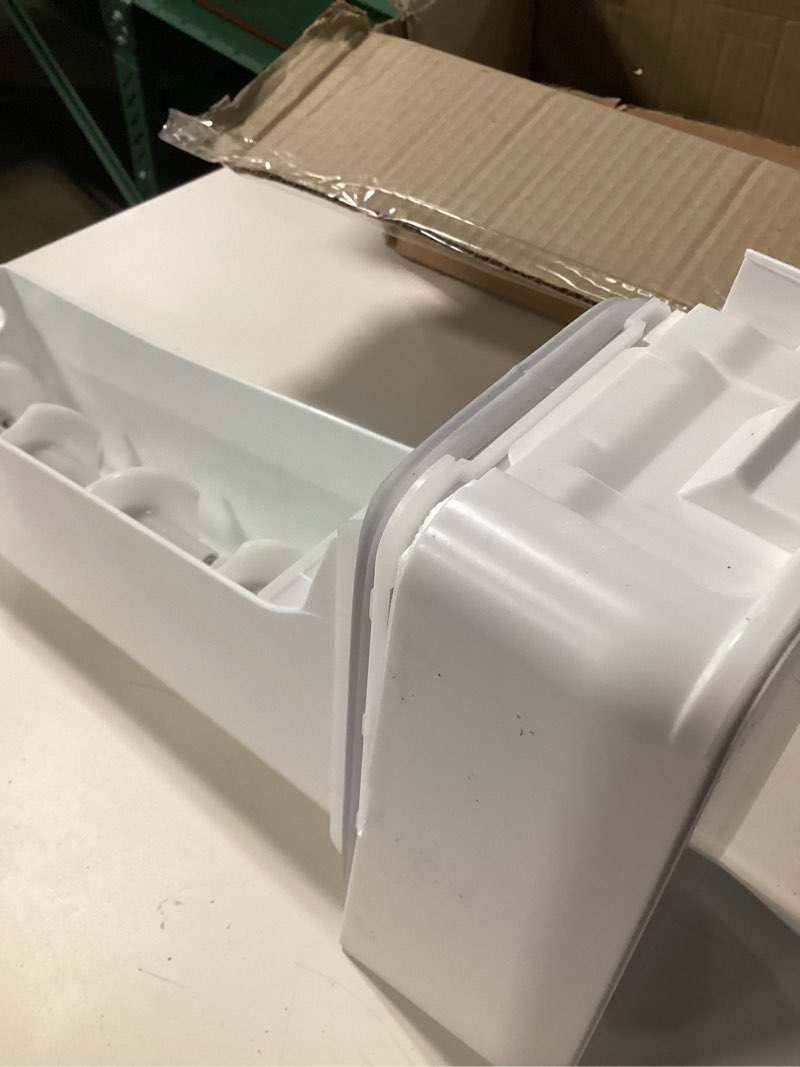 Condition photo showing As Is for upgraded lifetime appliance da97-14474c ice container bucket tray assembly compatible with samsung refrigerator - da97-14474a