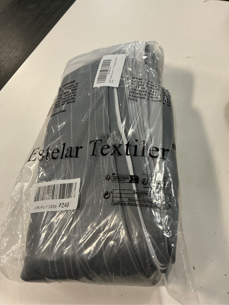 Condition photo showing Good Condition for Estelar Textiler Grey and Greyish White Ombre Blackout Curtains 90 Inches Long 2 Panels Set, Thermal Insulated Drapes for Bedroom, Full Room Darkening Gray Grommet Curtains for Living Room,52Wx90L 52"W x 90"L (Pack of 2) Grey and Greyish White