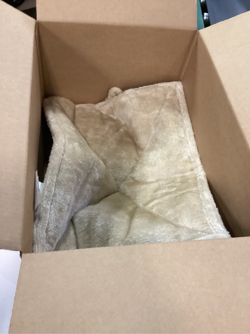 Condition photo showing As Is for FurHaven ThermaNAP Self Warming Cat Mat/Dog Bed for Crates with Self-Warming Technology for Cozy Rest, Fully Machine Washable, Small, Plush Faux Fur, Cream Small Cream