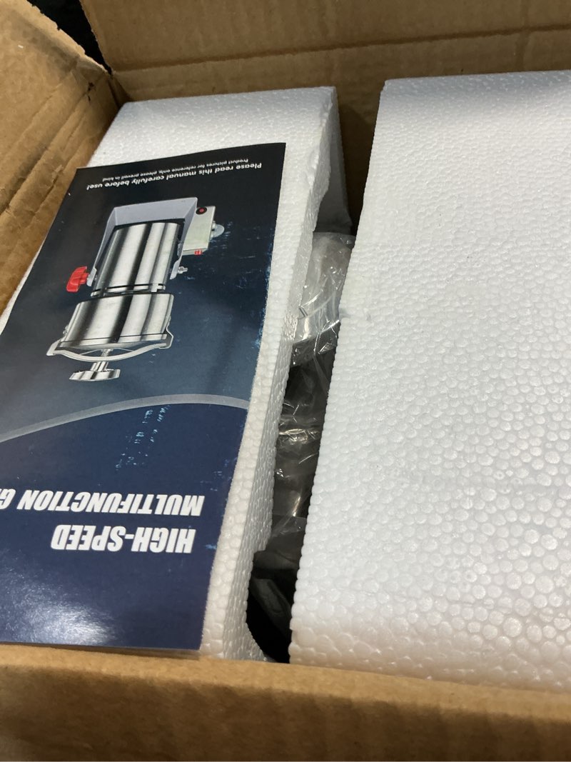 Condition photo showing New/Like New for Electric Grain Mill Grinder 2000W Dry Material Grinding Machine 800g Stainless Steel Pulverizer 36000r/min High-speed Grain Mill 270° swingable Superfine powder for Home and Commercial 800g