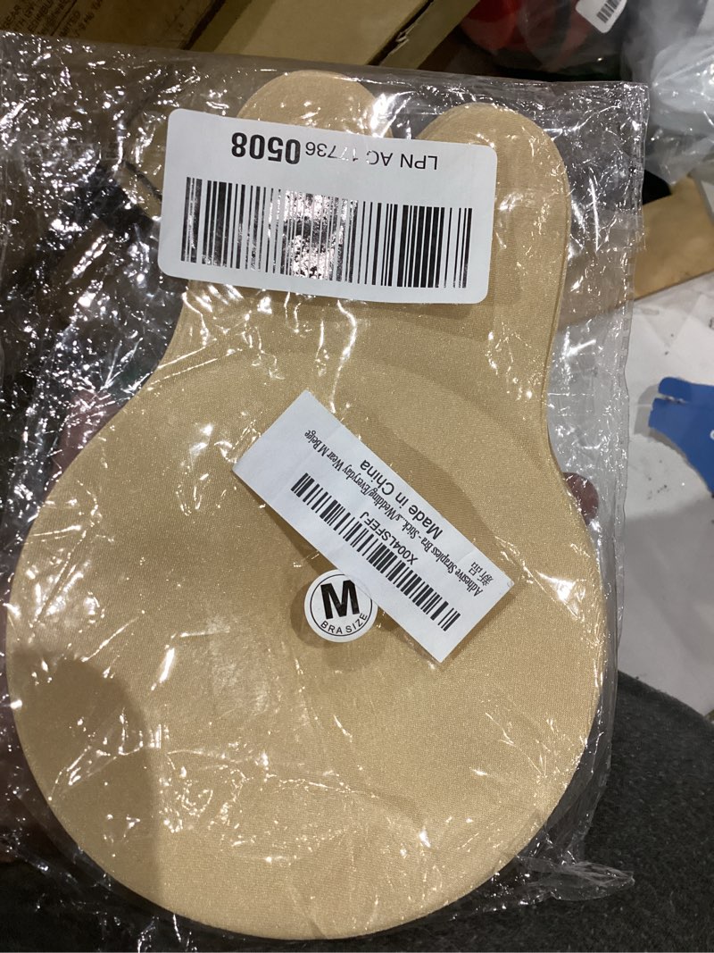 adhesive strapless bra-sticky push up backless invisible bra with nipple covers reusable self-adhesive bras small beige 1