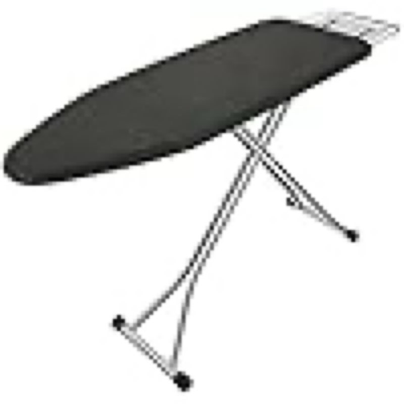 bktd ironing board, heat resistant cover iron board with steam rest, non-slip foldable ironing stand. heavy sturdy metal frame legs iron stand(13 * 34 * 53 inches) (silver black)