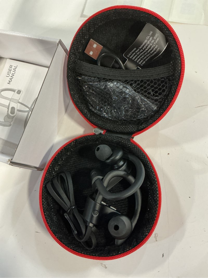 Condition photo showing New/Like New for Bluetooth Headphones, Deep Bass Wireless Running Headphones w/16 Hrs Playtime, Bluetooth Earbuds in-Ear w/Earhooks, IPX7 Waterproof Sports Earphones with Microphone for Calls Black