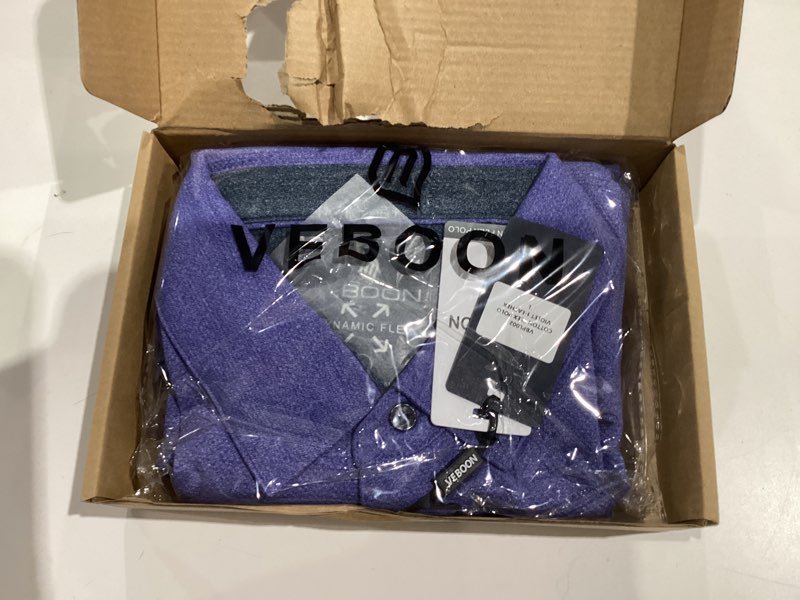 Condition photo showing New/Like New for Similar violet heather.VEBOON Men's Polo Shirts Long and Short Sleeve Cotton Blend Heather Moisture Wicking Casual Collared Shirts Short Sleeve Small Pine Green Heather
