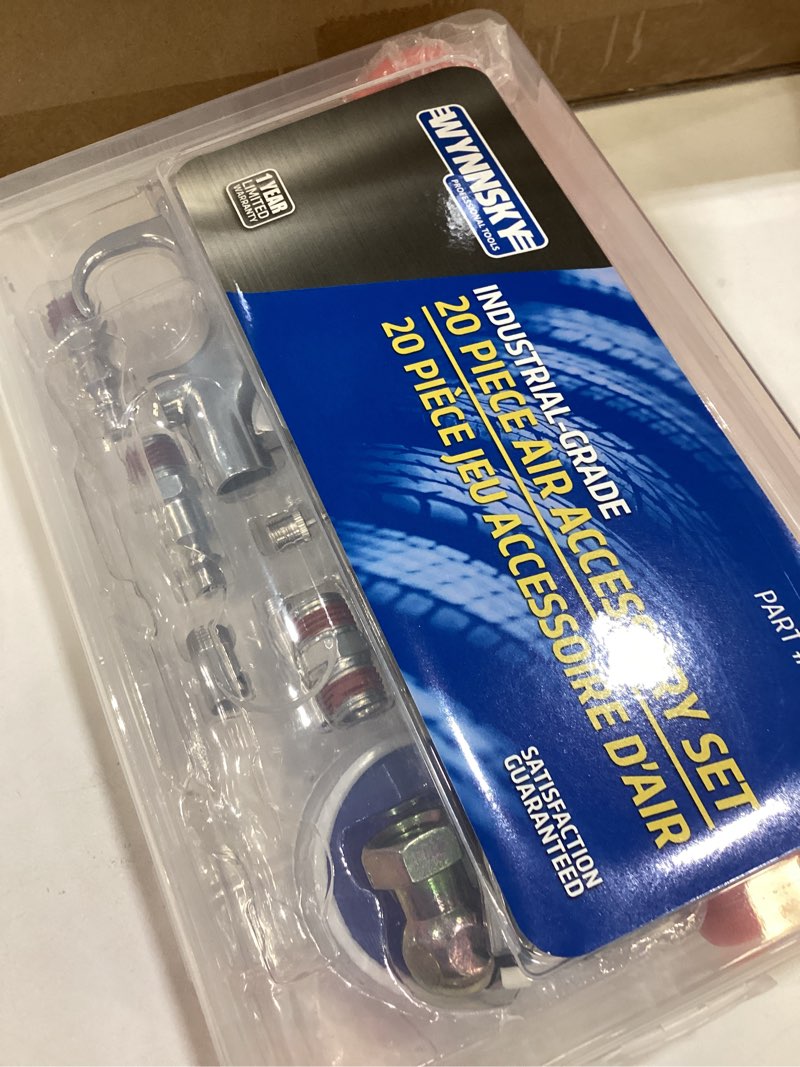 Condition photo showing Good Condition for wynnsky 1/4 inch npt air accessory kit - 20 piece, air compressor hose tool kit with coil pu hose/blow gun/tire gauge/storage case