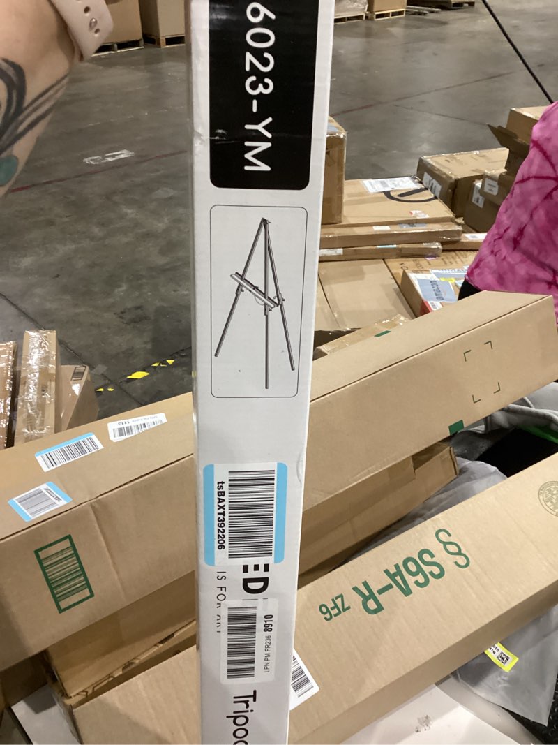 Condition photo showing New/Like New for MEEDEN Wood Easel Stand for Display: Wooden Tripod for Poster Board - Wedding Easel Standing for Welcome Sign Natural Color