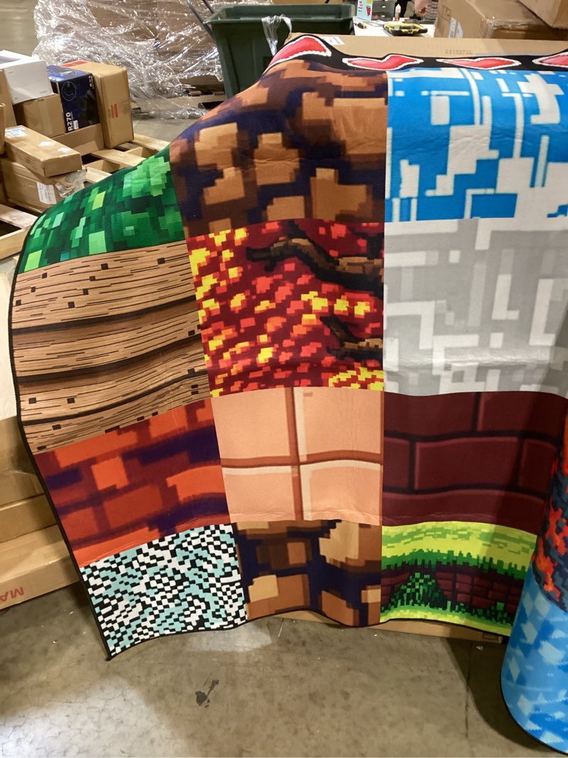 Condition photo showing Good Condition for game room rug - video game decor for boys bedroom block theme carpet gaming floor mat rugs for boys room decor for bedroom living playroom multi 966 2'5\" x 4' (rectangular)