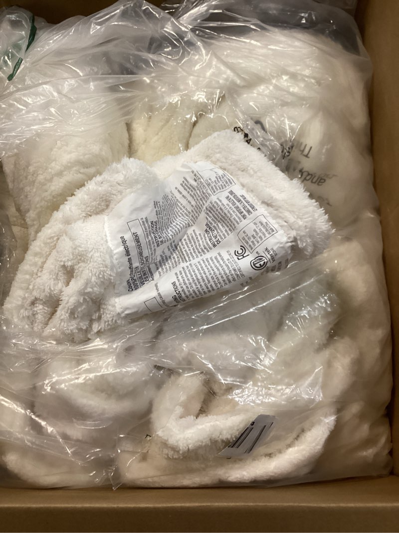 Condition photo showing As Is for similar electric blanket full 72\"x84\" heated electric blankets 10 heating 12 time settings levels 8 hours auto off fast heating and overheat protection etl certified machine washable,ivory