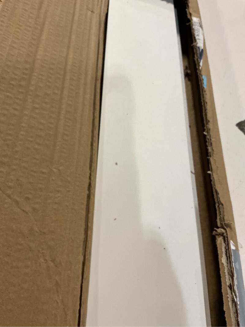 Condition photo showing Good Condition for Fun Memories Picture Ledge Shelf, 48 Inch Floating Shelves Set of 2, Large Nursery Book Shelves for Toys Storage, Kids Bookshelf Wall Mounted for Wall Decor Books Photo Frames, White Picture Ledge Shelves,white 48", Set of 2