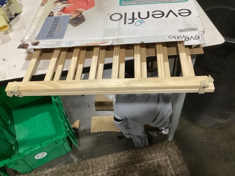 Condition photo showing Good Condition for Evenflo Walk-Thru Top of Stairs Baby Gate, Natural Wood