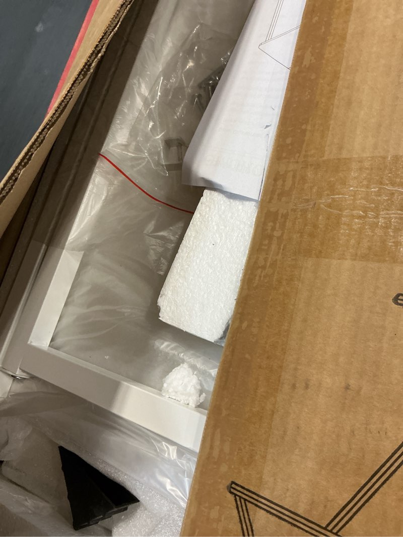 Condition photo showing Good Condition for WOHOMO Folding Desk, 31.5" Small Desk for Small Spaces, Easy Assemble Foldable Computer Desk for Laptop, Mini Portable Working Table Narrow Wooden Writing Workstation for Home Office, White Small Size:31.5 x 15.7 White