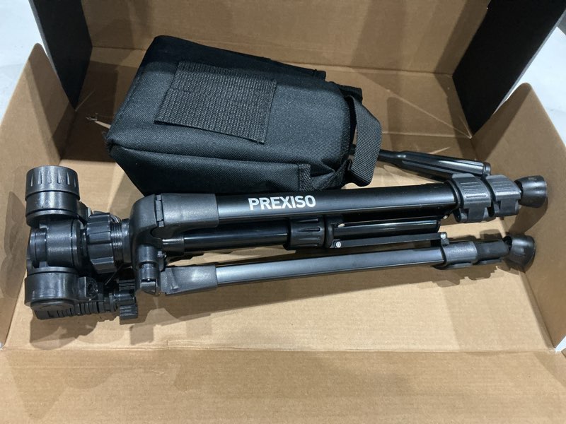 Condition photo showing Good Condition for prexiso laser level with tripod - 100ft rechargeable dual modules line laser, self leveling wide angle cross leveler tool for construction, floor tile renovation with magnetic base, target plate, bag wide angle laser level & 37 inch tripod