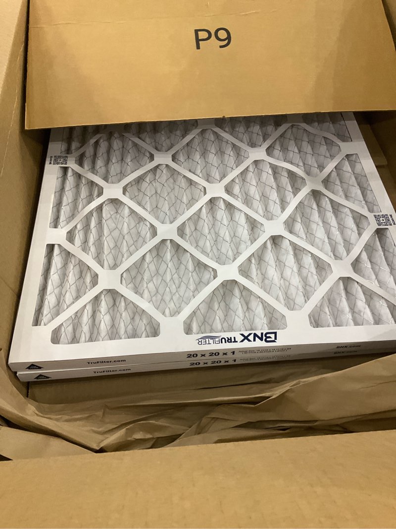 Condition photo showing Good Condition for BNX TruFilter 20x20x1 Air Filter MERV 13 (6-Pack) - MADE IN USA - Electrostatic Pleated Air Conditioner HVAC AC Furnace Filters for Allergies, Pollen, Mold, Bacteria, Smoke, Allergen, MPR 1900 FPR 10 MERV 13 20x20x1 6-Pack