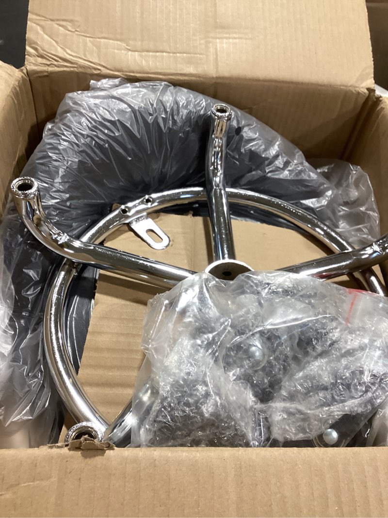 Condition photo showing Good Condition for Vapaa taide Rolling Stool with Backrest 450 Lbs High Weight Capacity PU Leather Roller Seat and Heavy-Duty Crystal Universal Wheels for Men Women Boy Girl Furniture Gift, Home Office Black Sitting height 9.34 inches Black With Backrest