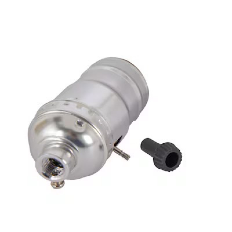 project source 3-way 250 -watt plastic turn knob lamp socket , silver