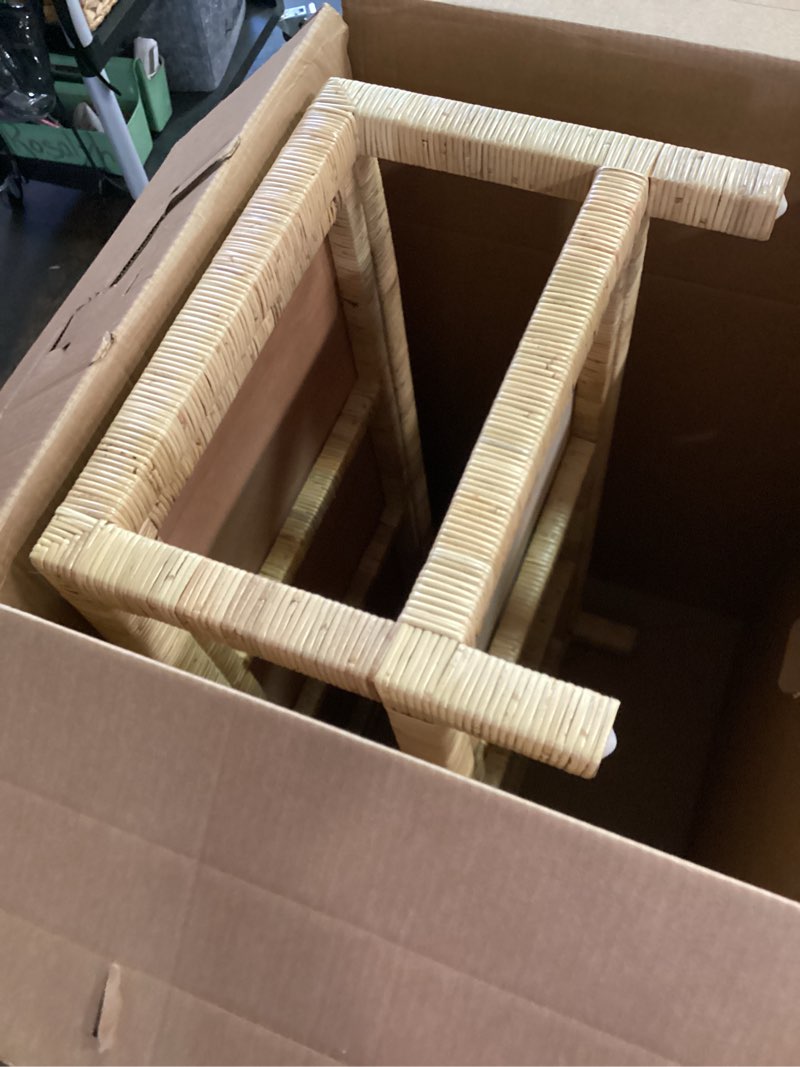 Bali and Pari Yerba Bohemian Rattan and Rectangule Coffe Table