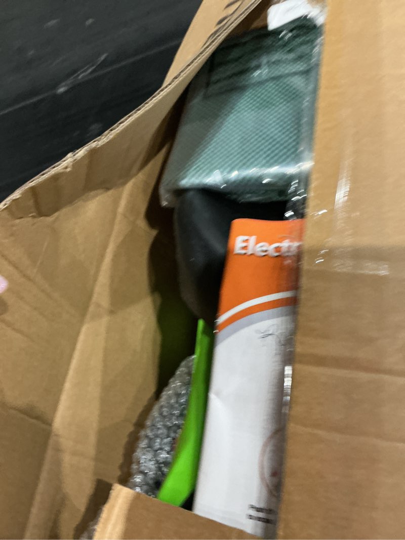 Condition photo showing As Is for cordless weed wacker eater battery powered 21v lightweight electric weed trimmer with 2 battery operated leaf blower weed storage bag, stringless grass trimmer/brush cutter/lawn edger for yard garden