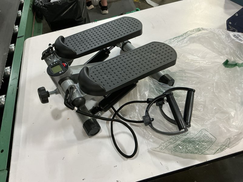 Condition photo showing As Is for mini steppers for exercise at home, stair step workout machine with resistance bands