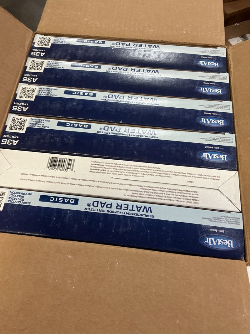 Condition photo showing New/Like New for (6 pcs)BestAir A35 Humidifier Replacement Metal/Clay Waterpad Filter, For Aprilaire, American Standard, Bryant, Carrier, Honeywell, Lennox & Totaline Models, 13.1\" x 10.2\" x 1.8\", Single Pack