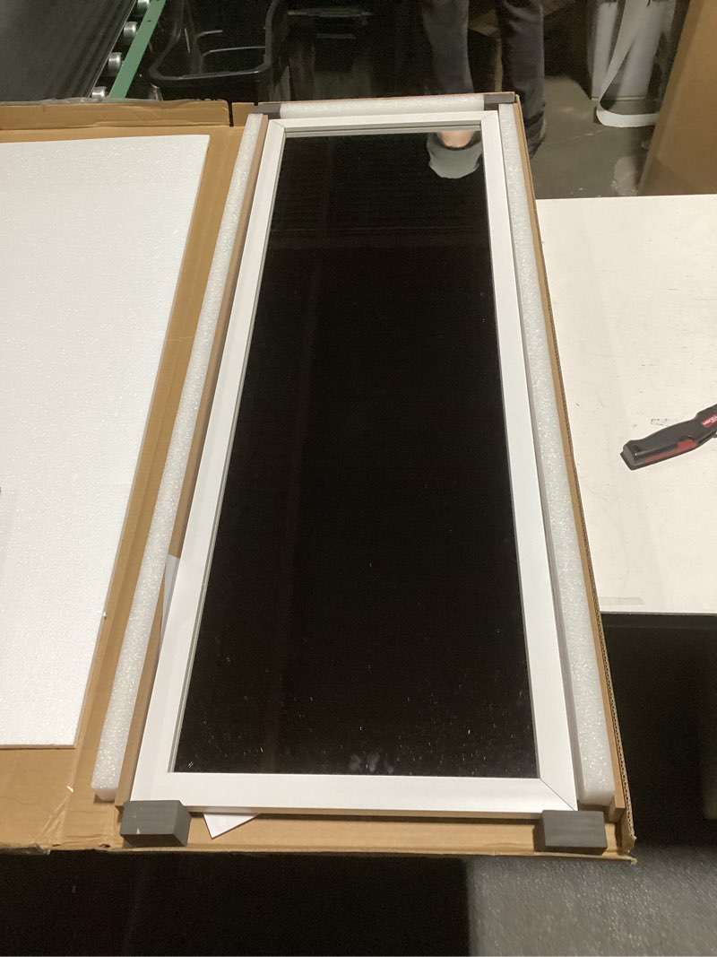 Condition photo showing Good Condition for whitebeach 48" x 16" Over The Door Full Length Mirror Wall Mounted Hanging with 2 Metal Hangers for Bedroom Living Room Bathroom White White 48"L x 16"W