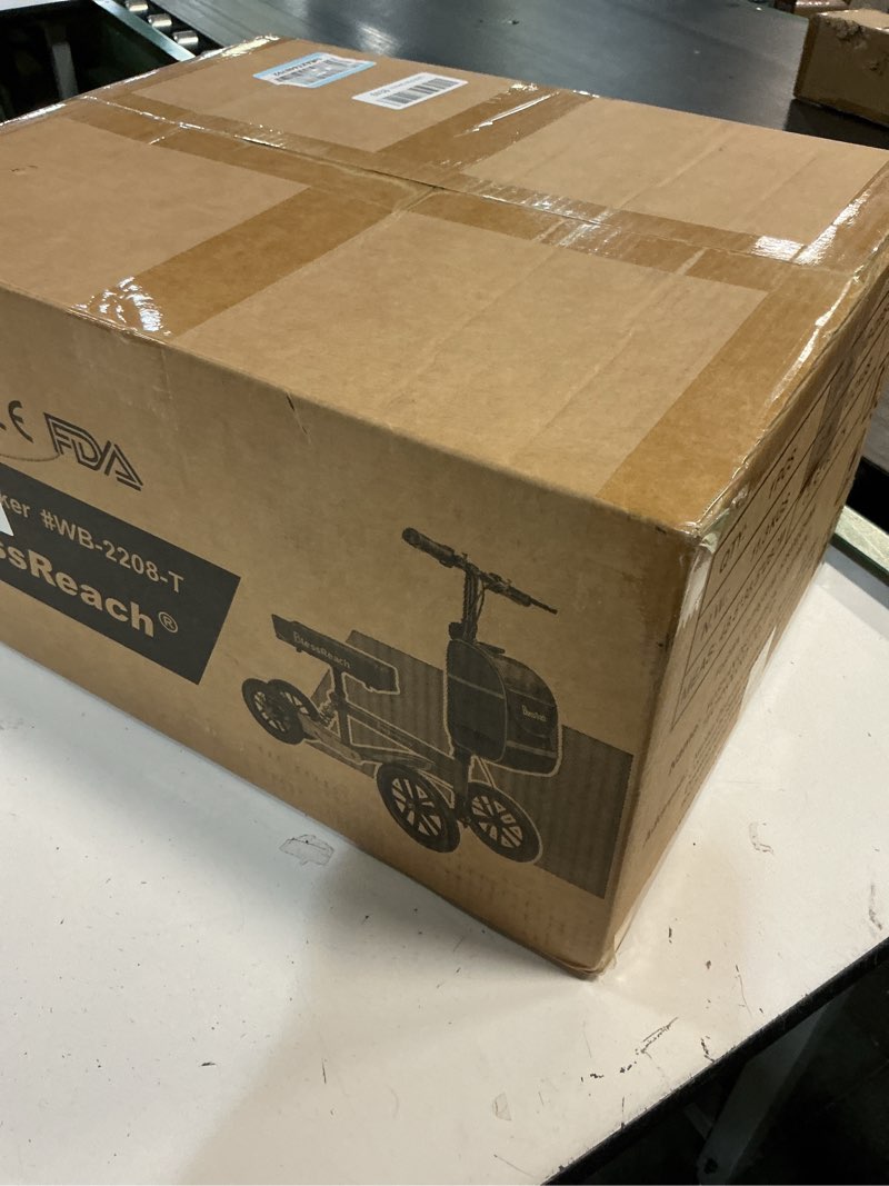 Condition photo showing New/Like New for blessreach deluxe medical scooter double handbrake, all terrain steerable knee scooter crutch alternative, for adults injured ankle & foot recovery in blacks