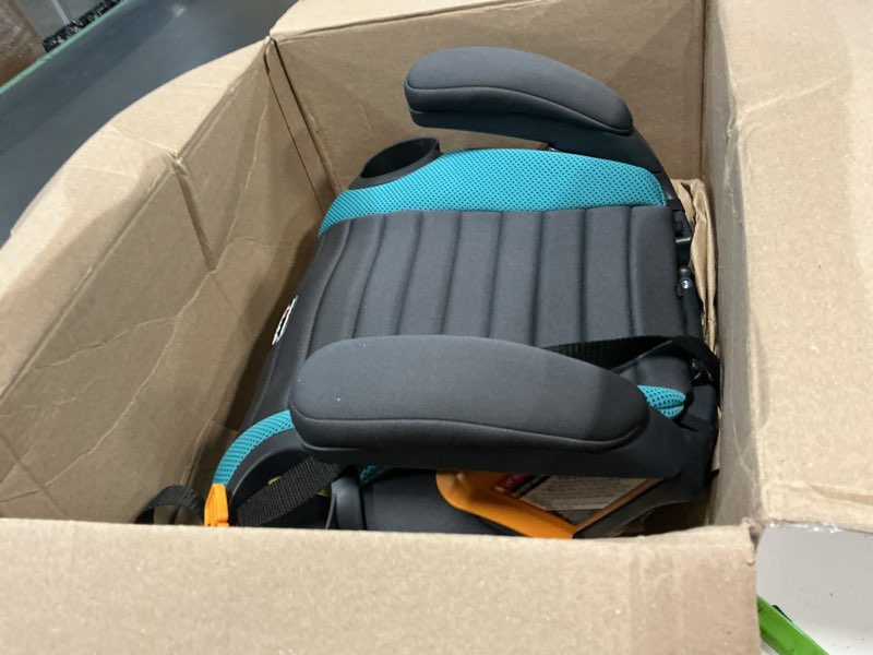 Condition photo showing Good Condition for chicco gofit backless booster car seat without latch attachment, travel booster seat for car, portable car booster seat for children 40-110 lbs., raindrop/blue gofit raindrop/blue