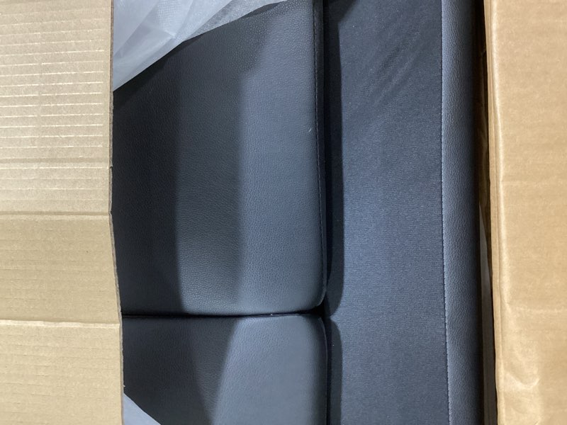 Condition photo showing New/Like New for lounge comfy faux leather sofa modern couch for small living room/dorm/bedroom/office/apartment for small spaces, (black-2, single seat) black-2 single seat