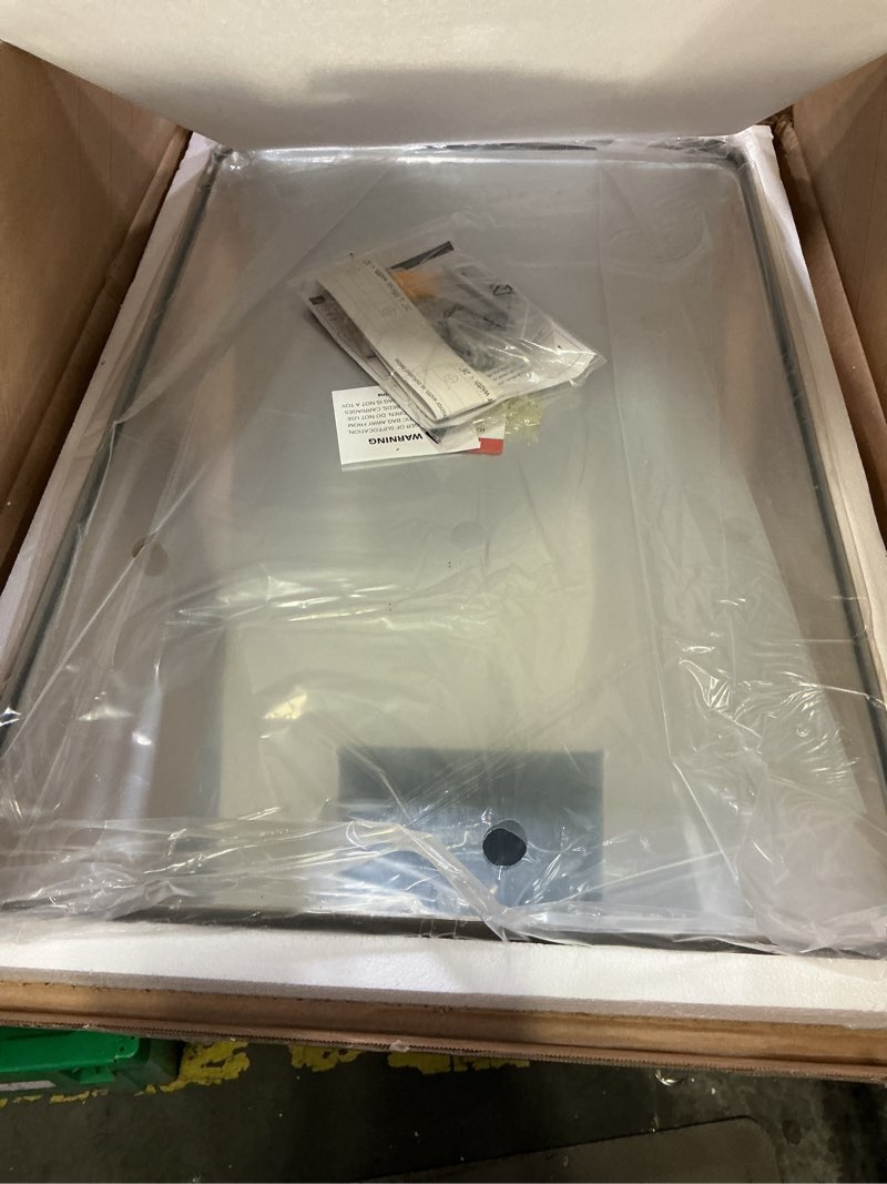 Condition photo showing Good Condition for Keonjinn 20 x 30 Inch Brushed Nickel Bathroom Mirrors for Over Sink, Rounded Rectangle Silver Bathroom Vanity Mirror, Farmhouse Mirror for Wall, HD Tempered Glass, Anti-Rust Aluminum Alloy Mirror Brushed Nickel 30"L x 20"W