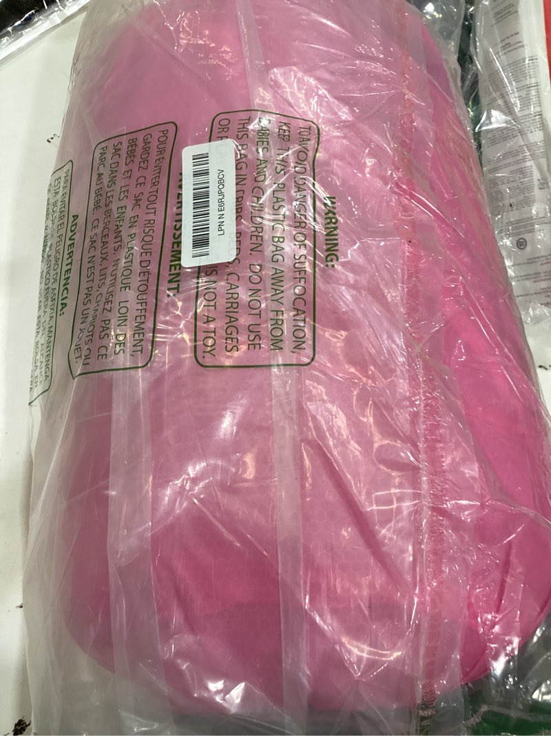 Condition photo showing As Is for sleeping bag - 3 seasons for adults kids boys girls camping hiking - warm cold weather lightweight portable with compression bag for backpacking in spring, summer, fall and winter single 3 lbs-pink