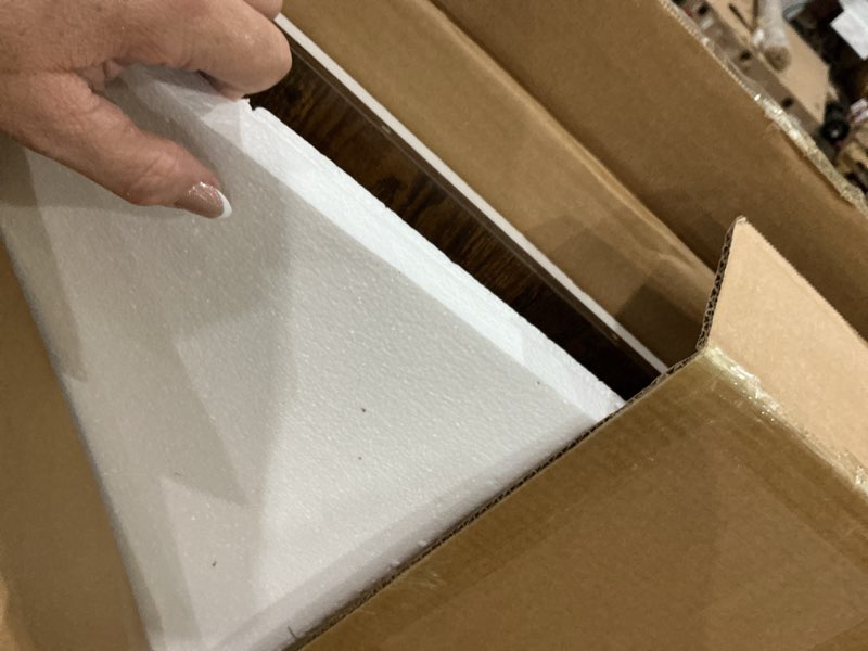 Condition photo showing Good Condition for washer dryer countertop, 54" ×27.5” washer and dryer topper for laundry room organization(vintage brown)