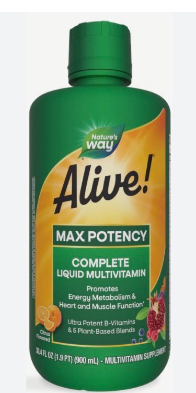 Nature s Way Alive! Max Potency Liquid Multivitamin  30.4 Fl Oz.  Citrus Flavored(( Best By/09/2025))