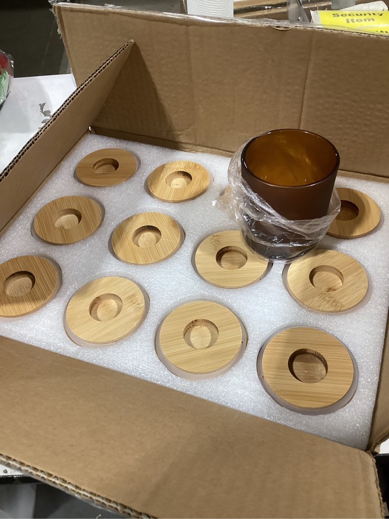 Condition photo showing Good Condition for 12 Pack Candle Jars for Making Candles, 10 OZ Empty Candle Jars with Lids, Bulk Candle Containers - Frosted Brown