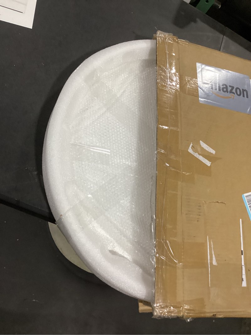 Condition photo showing New/Like New for 24" round extra large ottoman serving tray - rustic wooden table tray for farmhouse decorative oversized coffee table trays living room kitchen counter breakfast white white 24"