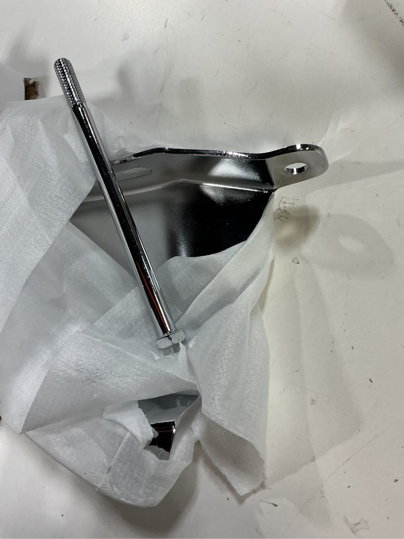 Condition photo showing As Is for long water pump alternator bracket, black, compatible with chevy sbc sb 305 350, with hardware (silver).1969 to 1986 sbc with long water pump.
