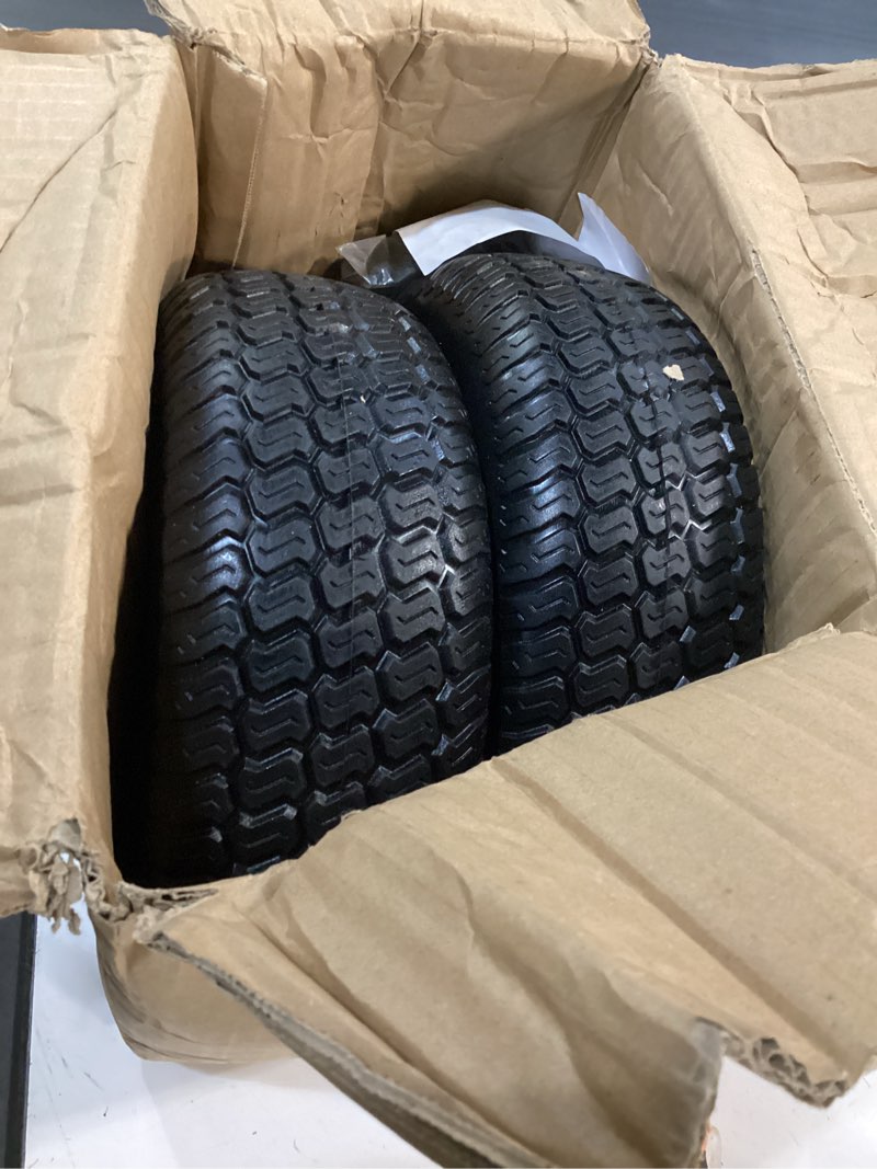 Condition photo showing Good Condition for 11x4.00-5 flat free lawn mower tires and wheel,zero turn lawn mower replacement tires,11x4-5 solid tractor turf tire with rim,3.4" centered hub,3/4"&5/8"&1/2" bearing with adapter kit-black