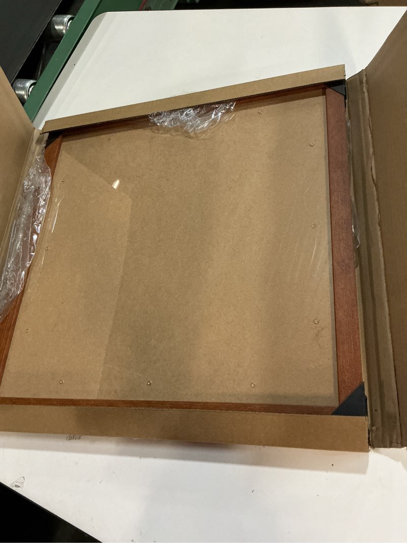 Condition photo showing Good Condition for 16x16 frame,Distressed Farmhouse Wood Pattern 16x16 picture frame Display 12x12 with mat,Horizontal and Vertical square frame16x16,Plexiglass,Wall Décor,Teak Wood Grain,1Pack Teak 16x16