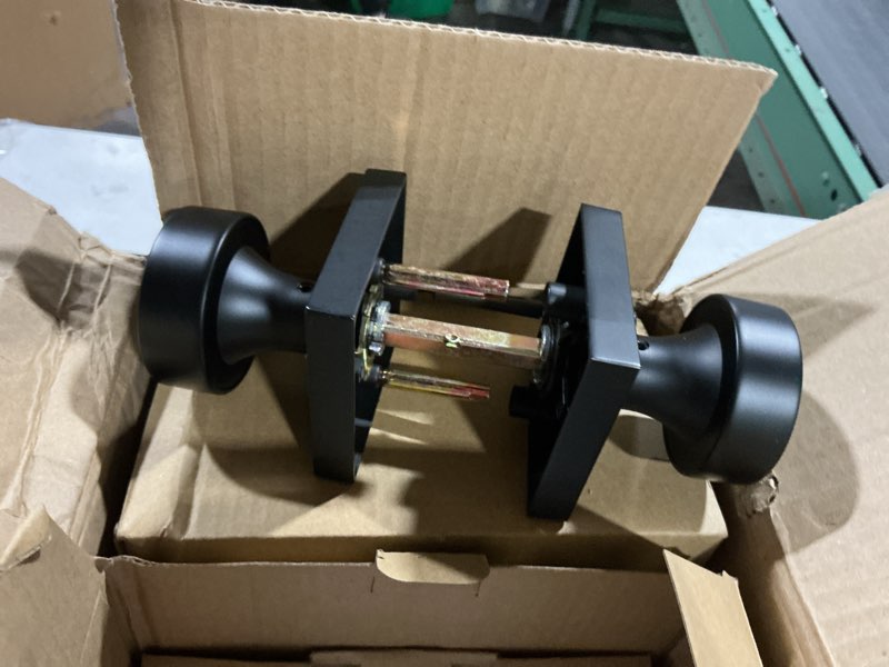 Condition photo showing As Is for Haidms Matte Black Door Knobs Interior Privacy, Heavy Duty Square Black Interior Door Knobs for Bedroom, Zinc Alloy Privacy Door Knob Bathroom (6 Pack) 6 Pack Privacy Matte Black