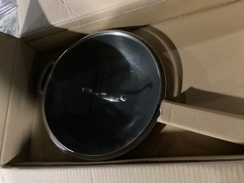 OXO Hybrid 12” Nonstick Wok with Glass Lid, PFAS-Free Ceramic Stir-Fry Pan, Induction & All Cooktop 