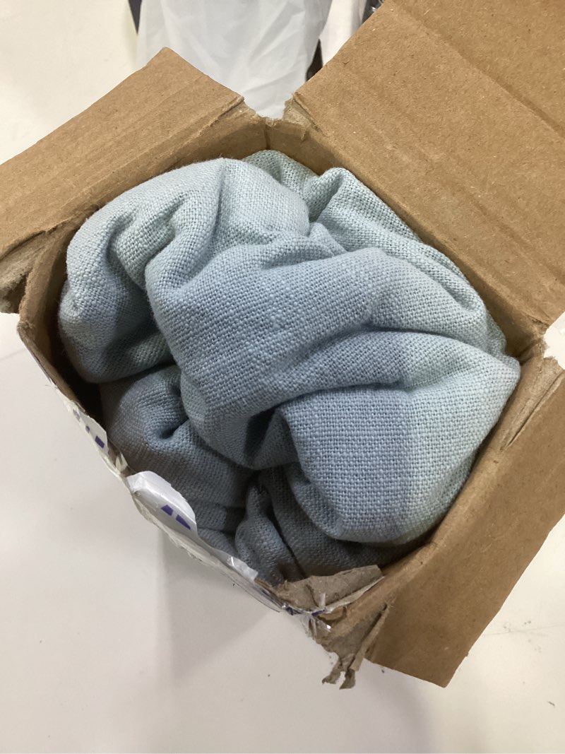 Condition photo showing Good Condition for miulee decorative linen euro sham pillow covers 24x24 light blue ?boho farmhouse? ?neutral couch throw pillows for bed pack of 2 accent coastal modern pillowcase summer sofa livingroom home decor 24" x 24" (pack of 2) light blue