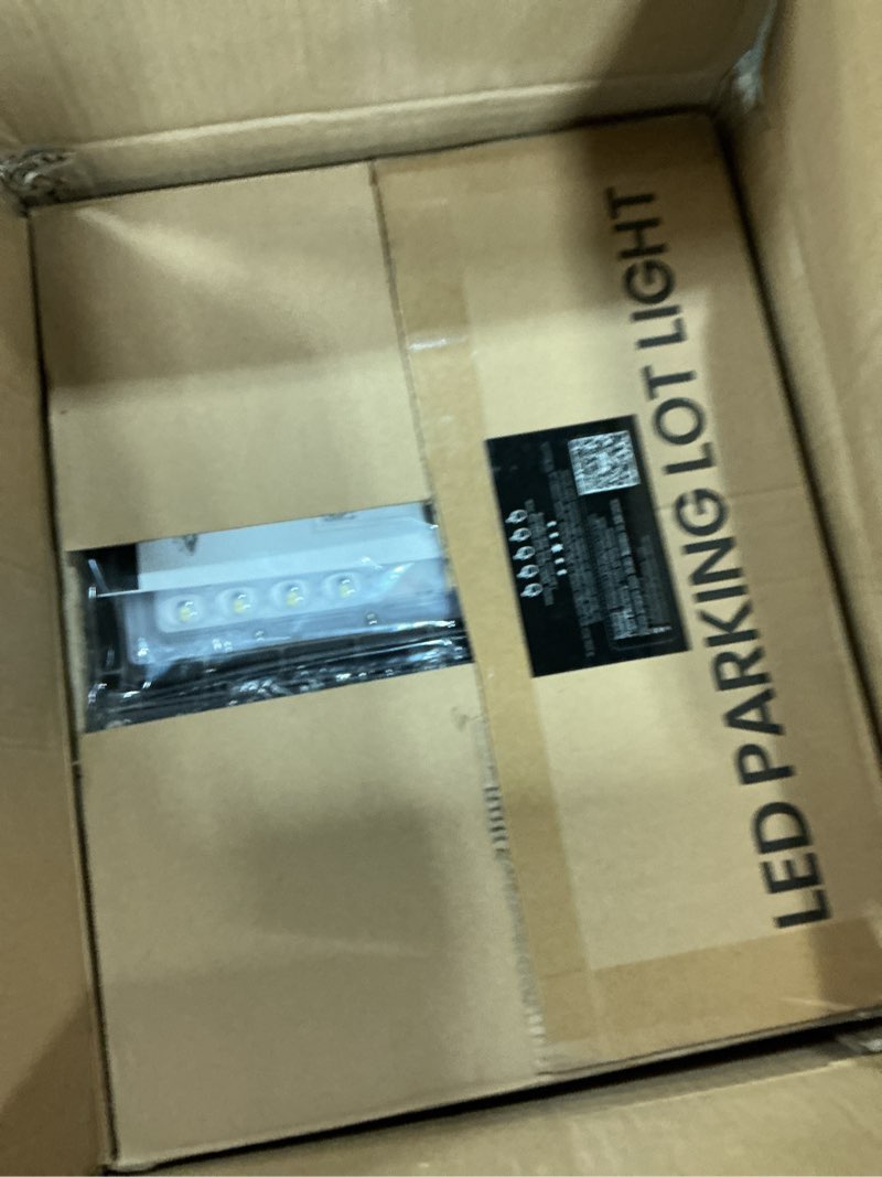 Condition photo showing New/Like New for HiBay 4 Pack Dusk to Dawn Parking Lot Lights 240W-220W-200W, 38400LM 5000K Eqv 500-800W HPS, LED Street Shoebox Light, Outside Commercial Area Flood Lighting for Driveway, ETL Listed