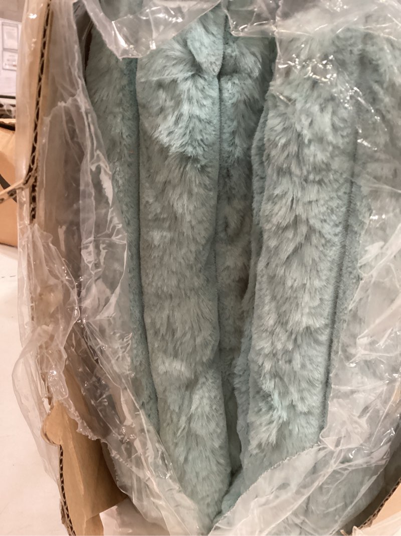 Condition photo showing Good Condition for Heated Blanket 84"X90",Fast Heating Blanket with 6 Heat Levels 10 Hours Auto-Off Overheat Protection,Stripe Faux Rabbit Fur Soft Warm Electric Blanket, ETL Certified (Green, 84"X90") Green 84"X90"