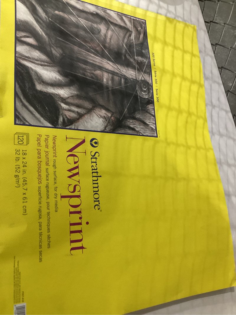 Condition photo showing As Is for Strathmore Newsprint Paper Pad Mega 18  x 24 -120-Sheet Tape Bound Pad