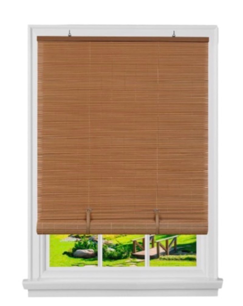 Cordless Light Filtering Mini Blind - 26 Inch Width, 64 Inch Length, 1" Slat Size - Woodtone - Cordless GII Morningstar Horizontal Windows Blinds for Interior by Achim Home Decor