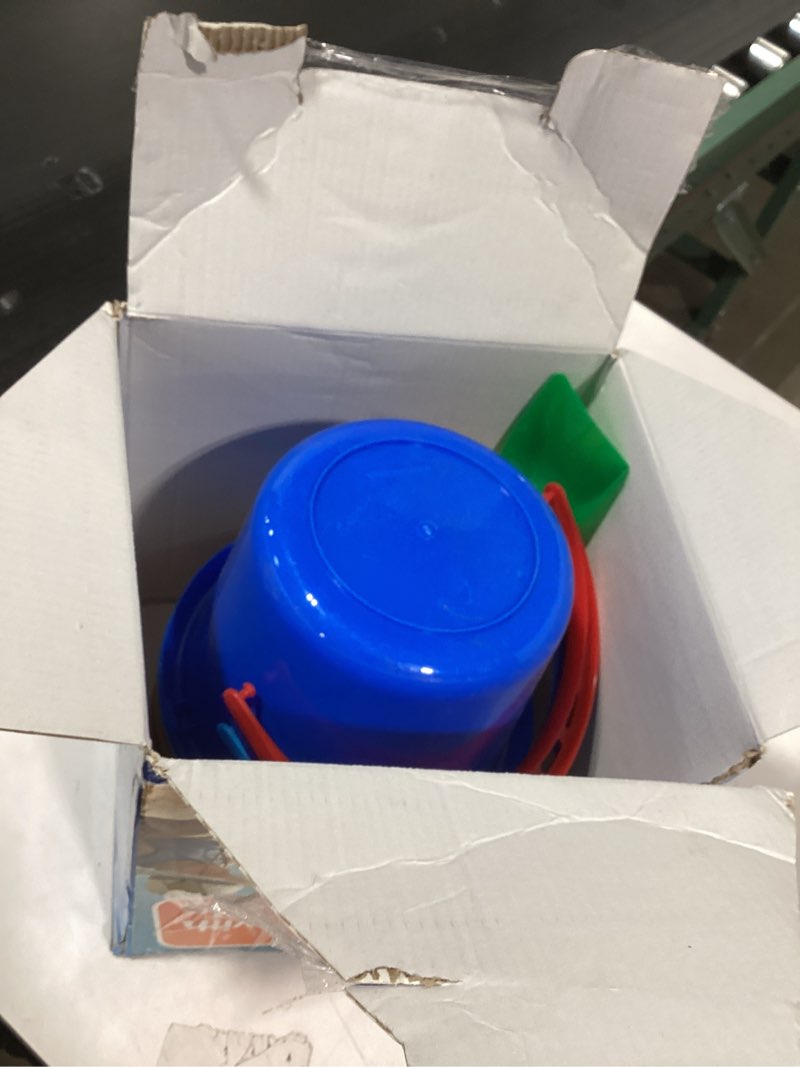 Condition photo showing As Is for 12 Pack Sand Buckets and Shovels for Kids 7.48 Inches | Beach and Sand Toys at The Beach | Use for Sand Molds at The Sandbox -12 Pail and 12 Shovel Set