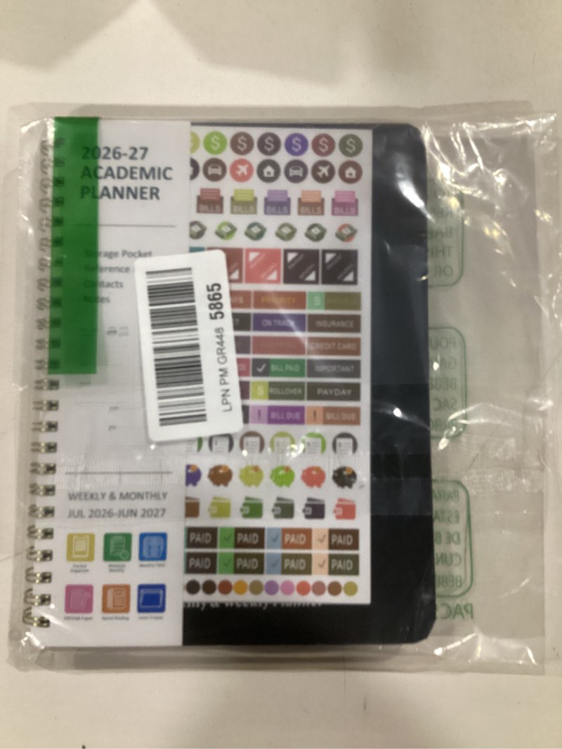Condition photo showing Good Condition for 2026 planner, weekly and monthly calendar academic planner, jan 2026 - dec 2026, planning agenda book for desk accessories and school supplies - a5 (6.3'' x 8.5'') a-black 6.3"x8.5"(jan 2026-dec 2026?