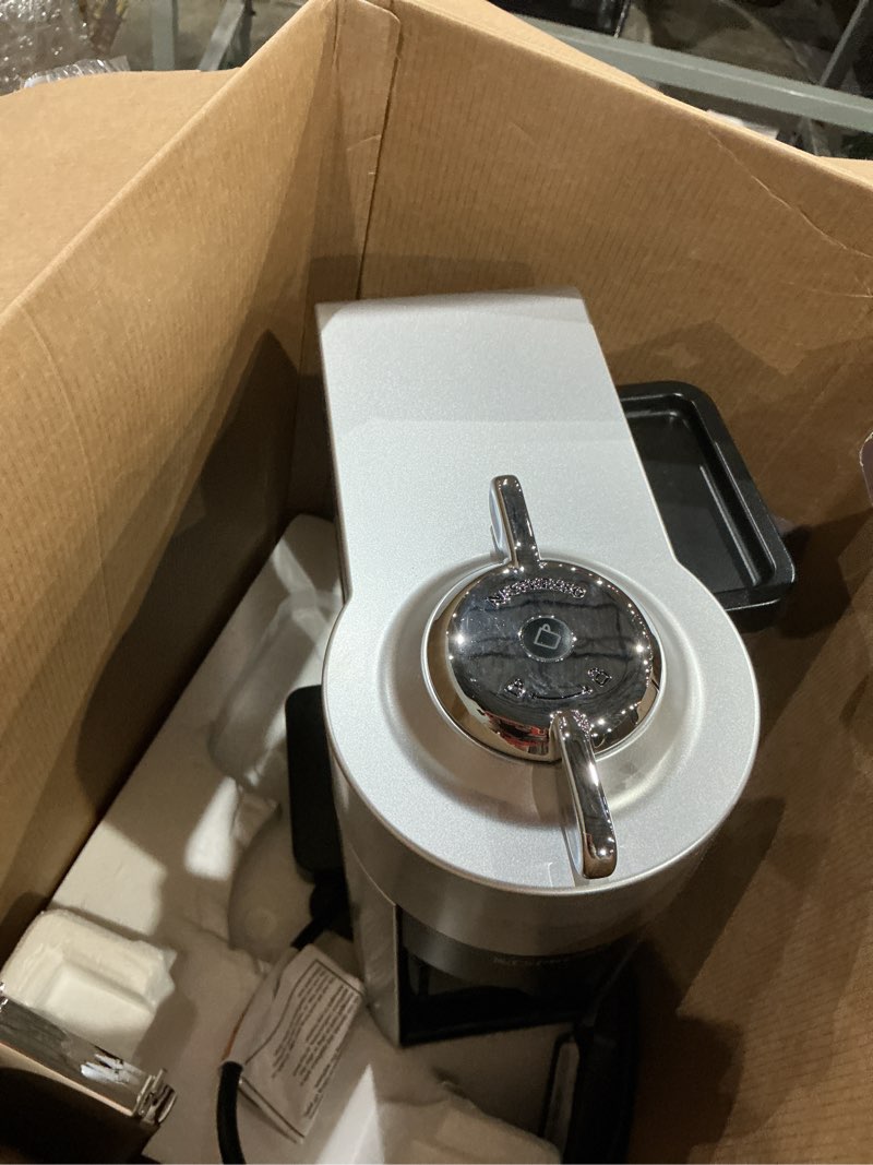 Condition photo showing As Is for nespresso env135s vertuo evoluo coffee and espresso machine by de'longhi, silver nespresso vertuoline coffee, assortment, 30 capsules
