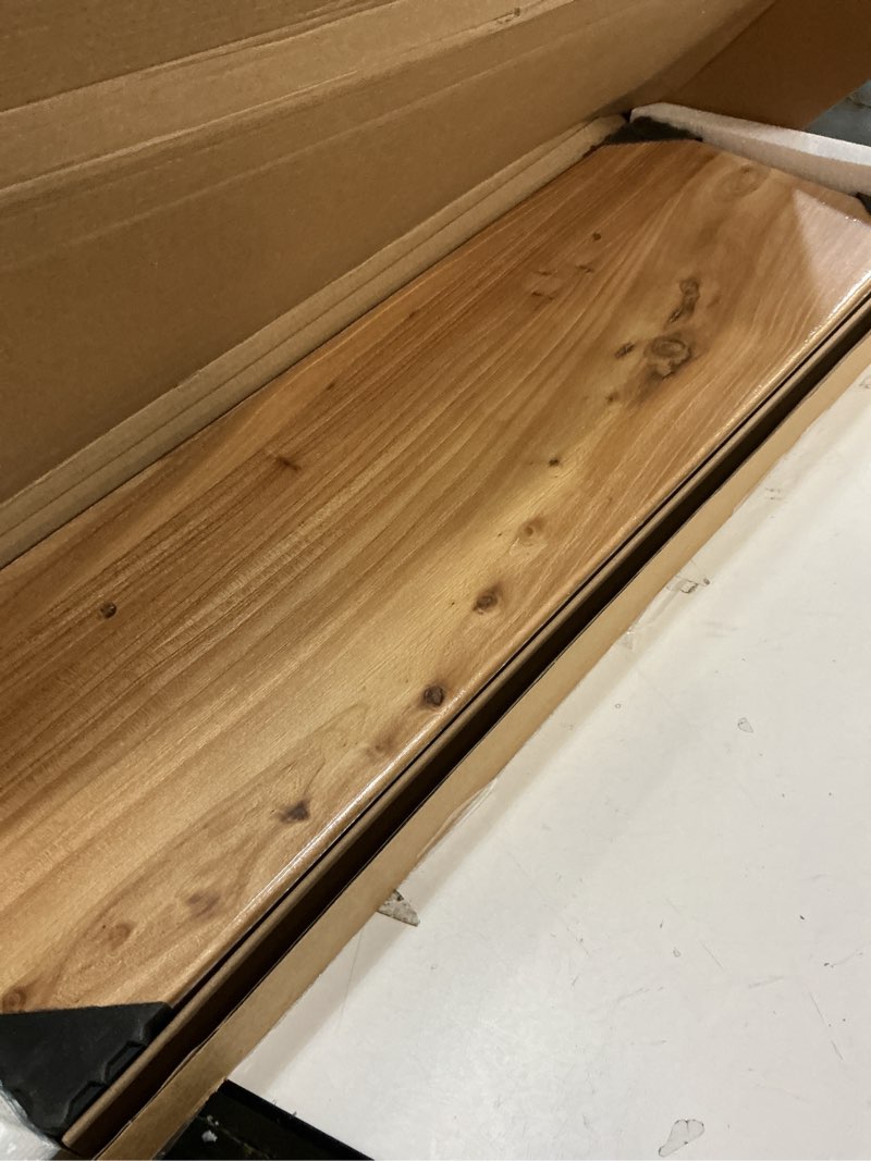 Condition photo showing Good Condition for 24" Rustic Elm Wood Floating Shelves, 8 Inch Deep Wall Shelves for Home Decor, Wall Mounted Floating Shelf with Invisible Bracket, Heavy-Duty Storage & Display Shelf for Living Room, Kitchen, Set of 2 Usa-sourced Elm Wood 24"W x 8"D